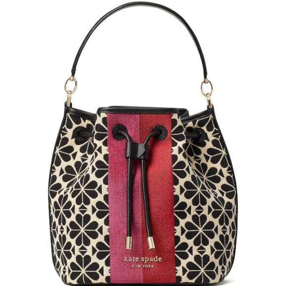 Kate Spade New York Flower Jacquard Stripe Bucket Bag - NWT (New) - Picture 3 of 9
